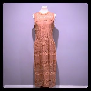 Midi Lace Dress with slip underlay.